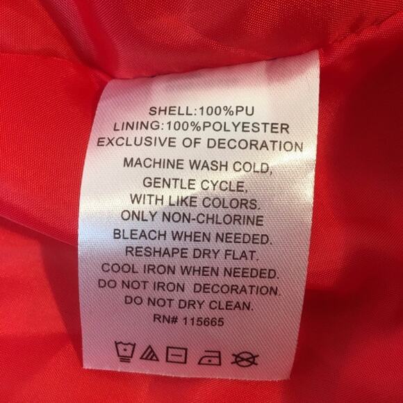 Riverdale Vegan Leather Red Moto Jacket -South Side Serpents - Picture 5 of 5